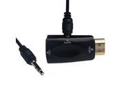 Black 1080P HDMI Male to VGA Converter Adapter With Audio Cable For PC HDTV