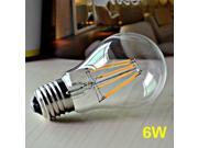 E27 6W COB Warm White LED Filament Bulb Light Lamp 220 230V 750LM