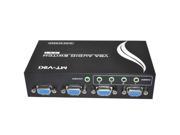 MT 15 4AV 4 Ports PC Monitoring 4 In 1 Out VGA and Audio Video Metal Splitter Amplifier Switch Box Black