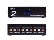 Video Audio RCA AV Switch Selector Box Splitter 2 Ports