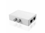 2 Ports RJ45 AB Manual Network Sharing Switch Box Splitter Selector Hub 100M MT RJ45 2M White