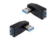2pcs Right Left Angle 90Degree USB3.0 A Male to Female Connector Adapter M F