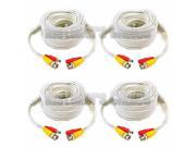 4 x 100ft Security Camera Cable CCTV Video Power Wire BNC RCA White Cord DVR Lot