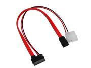 Slimline SATA Cable 13pin 7 6pin female to SATA female With LP4 Adapter power