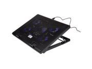 5 Fans Double Switch Blue LED Laptop Notebook Cooling Cooler Stand Pad USB Port