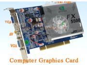 Graphics Card GeForce FX5500 256MB PCI dual vga av video card