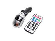 SD MMC USB MP3 Wireless LCD Car Mp3 Player Car FM Transmitter with remote controller Silver Audio Cable