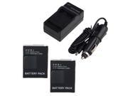2x New 3.7V 1600mAh Battery Charger for GoPro Hero 3 Camera