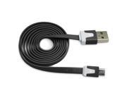 Fosmon 3FT Flat 2.1v Micro USB Sync Cable for Samsung Galaxy Note 2 II Black HOT