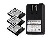 New 3x 2300mAh Battery USB Charger for SamSung Galaxy S 3 III i535 T999 L710 i9300