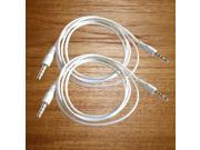 New 2*WHITE 3.5MM CAR AUDIO AUX AUXILIARY EXTENSION CABLE CORD FOR APPLE IPHONE4 4S