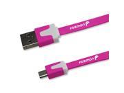 3FT Hot Pink Micro USB Flat Data Cable Charger Sync for Samsung Galaxy Note II 2 HOT