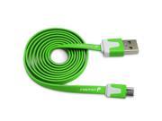 NEW 3FT Green Micro USB to USB Flat Charger Sync Data Cable Cord for HTC One M7