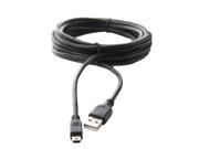 Fosmon 15ft USB Male to Mini USB Male Sync Charge Cable Cord Black