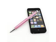 Crystal Long 2 in1 Stylus Touch Screen Pen For iPhone 5S iPad Samsung Galaxy S5 pink