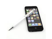 Crystal Long 2 in1 Stylus Touch Screen Pen For iPhone 5S iPad Samsung Galaxy S5 white