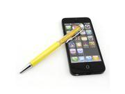 Crystal Long 2 in1 Stylus Touch Screen Pen For iPhone 5S iPad Samsung Galaxy S5 yellow