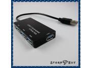 New Tech 4 Port USB 3.0 Portable Compact Hub For PC Laptop Super Speed 5Gbps