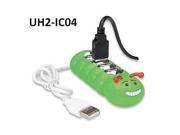 4 Port Hi Speed USB 2.0 Fun Desktop Caterpillar Hub Manhattan 161558 UH2 IC04