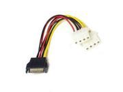 New SATA 15 Pin Power to 2 X 4 Pin Molex Power 6 Inches 15 cm Y Cable