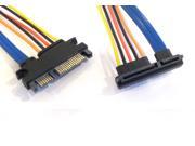 New SATA 22 Pin Male to 22 Pin Female Right Angle Cable 18 Inches