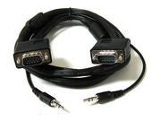 New 15 FT SVGA 15FT VGA DB15 HD Male to DB15 HD Male Monitor Cable 15 3.5mm audio
