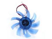 PC Computer VGA Video Card Heatsink Cooler Cooling Fan Blue 75mm 2Pin DC 12V