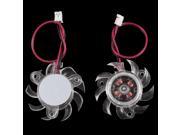 2 Pcs PC VGA Cooler Video Card Cooling Fan Clear 36mm 2P 12VDC Hole to Hole 26mm