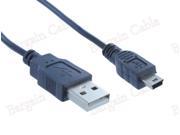 6FT Black USB2.0 A to Mini B Male 5 PIN Cable for Printer Camera