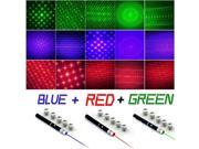 High Power 5mw 6in1 Red Green Blue Violet Laser Pointer Pen Star Caps