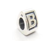 925 Sterling Silver Letter D Alphabet Bead Fits Chamilia Pandora Charm
