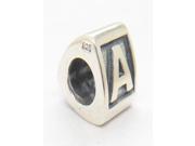 925 Sterling Silver Alphabet A Letter Triangle Charm Beads Fits Pandora Style Jewelry Bracelets Necklaces