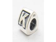 Authentic Sterling Silver Alphabet K Letter Triangle Charm Beads For Pandora Style Fashion Jewelry Bracelets Necklaces