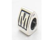 Alphabet M 925 Sterling Silver Core Letter Triangle Charm Beads Compatible with Pandora Bracelets Jewelry Charm