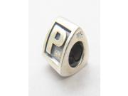 Triangle Sterling Silver Alphabet Letter P For Pandora Bracelets Necklaces Style Jewelry Charm Beads