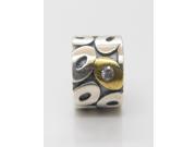 Authentic 925 Silver Core Circles Silver 14K Gold European Bead CHARM AFS05 Fits Pandora Charms