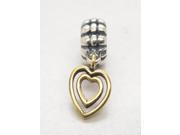 Authentic love Heart Of Hearts With 14k gold Dangle Charm Fits pandora Style Bracelets or Necklaces