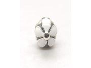 Authentic Genuine Sterling Silver White Enamel Flower Clip Charm bead for pandora Bracelets