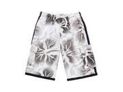 Men Swimsuits Microfiber in White Hibiscus