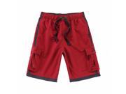 Men Swimsuits Microfiber in Red Solid