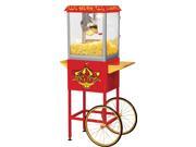 Big Top Carnival Style 8 OZ Classic Electric Popcorn Machine with Cart and Bonus Accessories