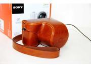 Protective Leather Camera Case Bag Cover w Strap For Sony A5000 16 50mm