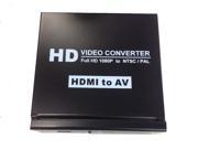 HDMI to RCA Composite AV Audio Converter Full HD 1080P to NTSC PAL for TV PC PS3 Blue Ray DVD