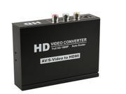 Composite AV S Video Audio Video to HDMI Converter Upscale Adapter For DVD HD PS3