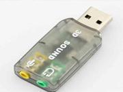 USB 2.0 External 5.1 Channel 3D Sound Card Adapter for PC Notebook Laptop