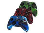 Pack of 3 Silicone Skin Protective Cover Case for XBOX One X1 Controller Camouflage Red Blue Green