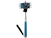 Extendable Self Portrait Selfie Handheld Stick Monopod With Large Size Smartphone Adjustable Phone Holder for iPhone 6 Samsung Big Screen Cell Blue