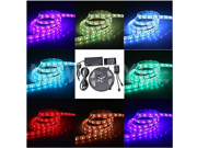 5M 5050SMD Waterproof 150LEDs RGB Flexible Color Changing LED Strip Kit with 20 key Music Sound Sense IR Controller 12V 5A Power Supply For Xmas Lighting Indo