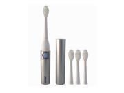 Portable Cosmetics Series Sonic Electric Toothbrush with 4 Brush Heads Travel Size Sg 923 Silver