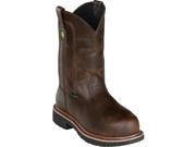 John Deere Work Boots Mens 11 Shaft Steel Toe 10.5 M Mahogany JD4973